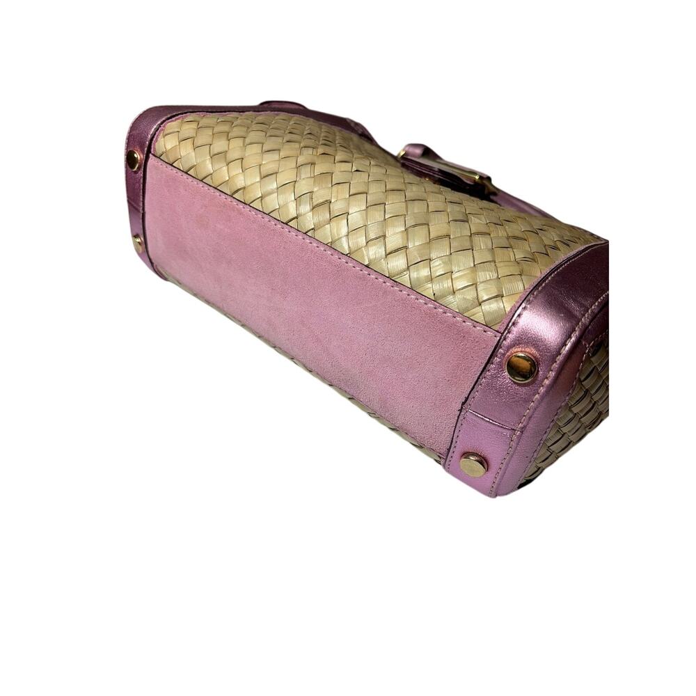 Coach Hamptons  LIMITED  EDITION 2004 straw weave metallic pink  EUC - Picture 2 of 12